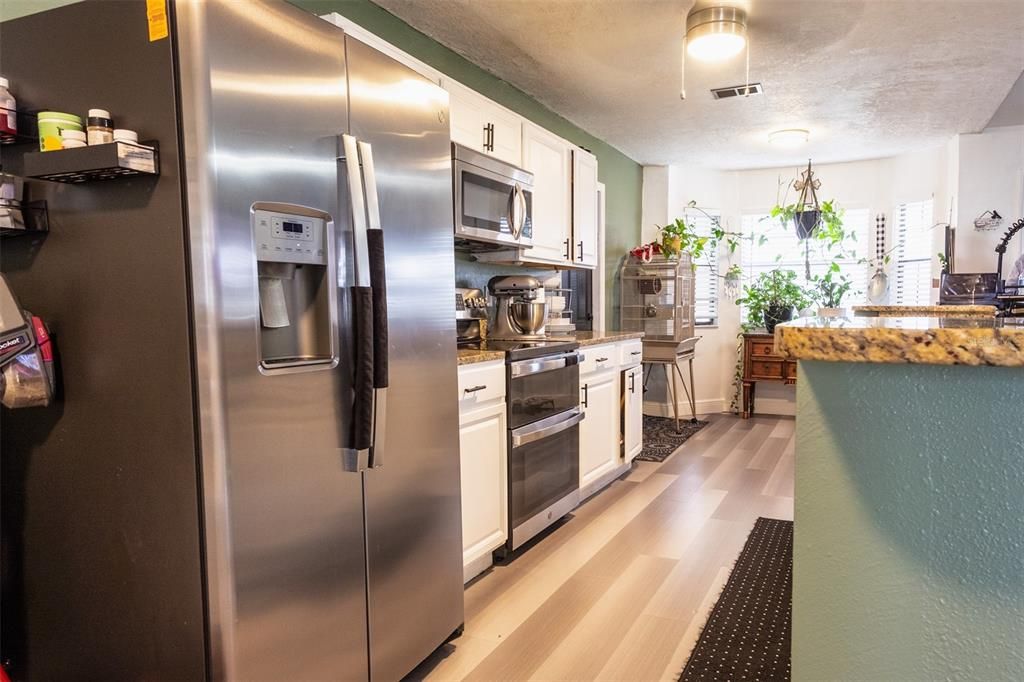 Interior, Kitchen, Stainless Steel Appliances, Wood Texture Flooring