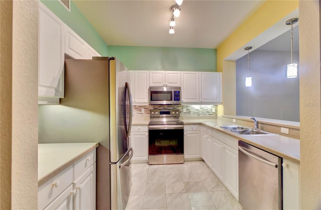 Interior, Kitchen, Pendant Lights, Stainless Steel Appliances