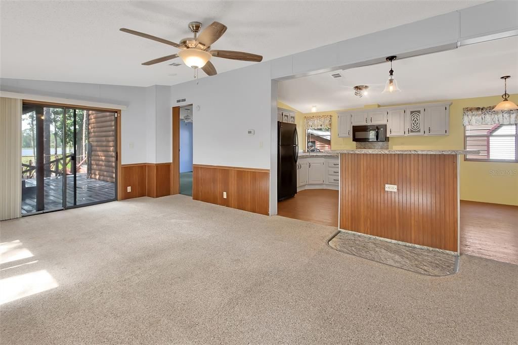 Interior, Kitchen, Pendant Lights, Wood Texture Flooring