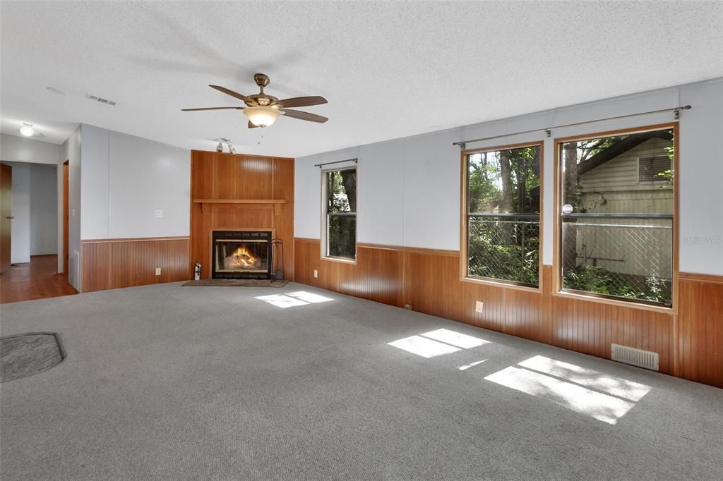 Empty room, Fireplace, Interior