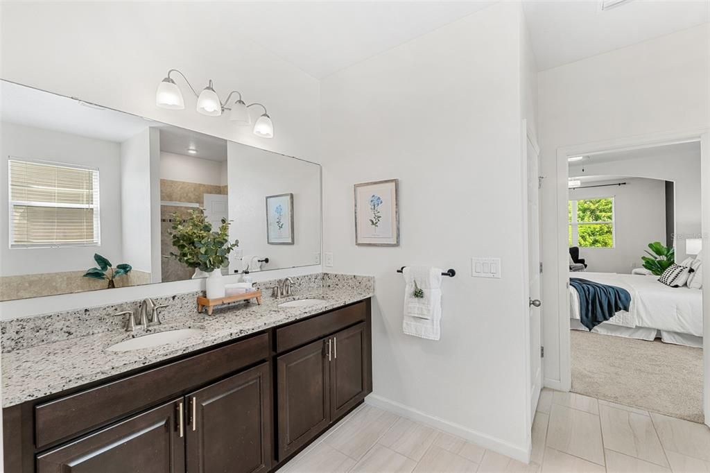 Bathroom, Bedroom, Dual Sink Vanities, Interior, Wood Texture Flooring