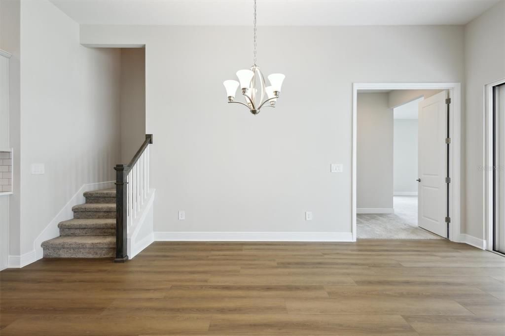 Chandelier, Empty room, Interior, Wood Texture Flooring