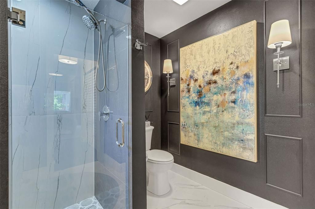 Bathroom, Glass Shower, Interior, Marble