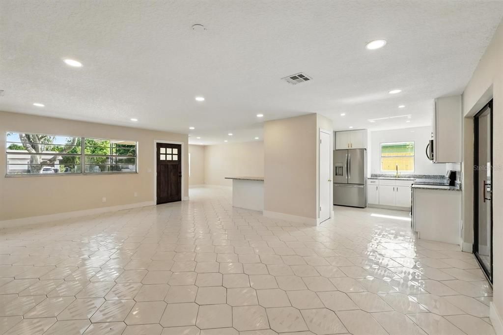 Interior, Kitchen, Marble, Recessed Lighting, Stainless Steel Appliances