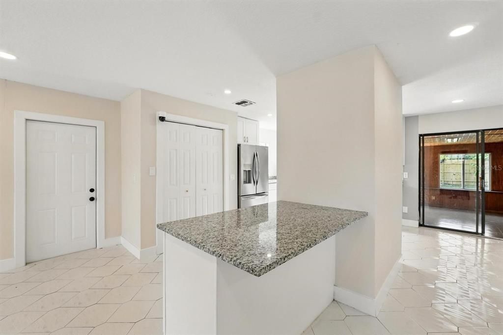 Interior, Kitchen, Marble, Recessed Lighting, Stainless Steel Appliances
