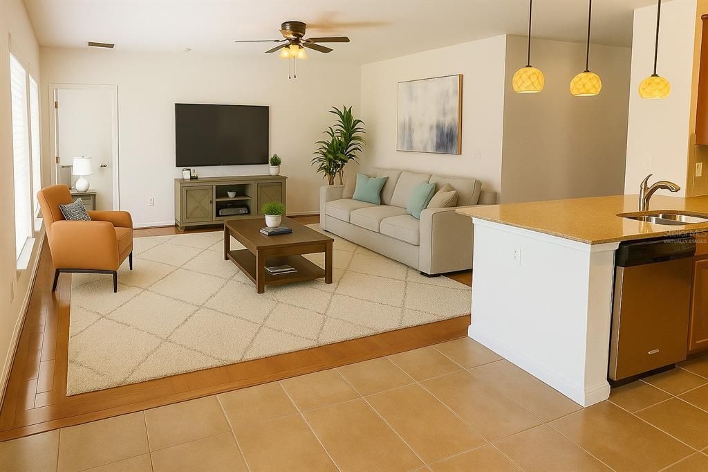 Interior, Kitchen, Living room, Pendant Lights