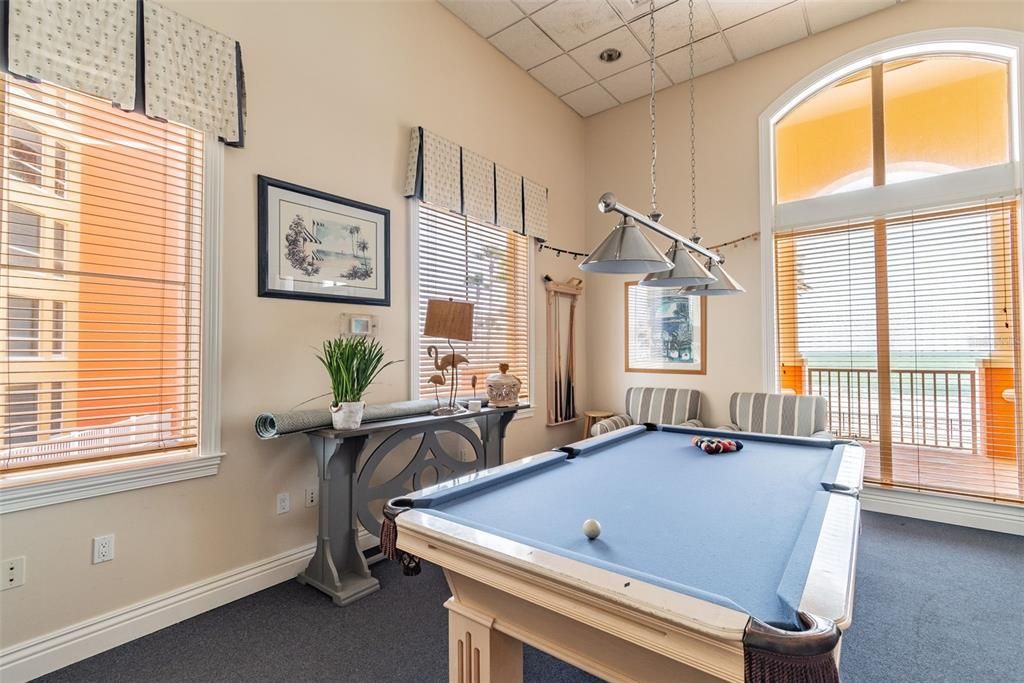 Billiard Table, Game Room, Interior, Pendant Lights