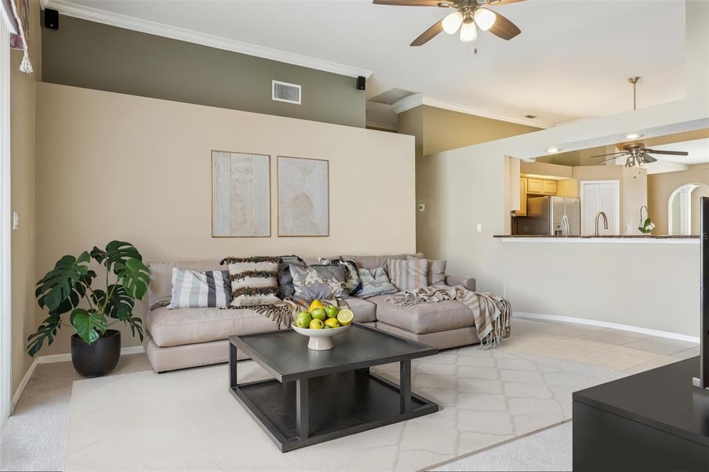 Interior, Living room, Recessed Lighting
