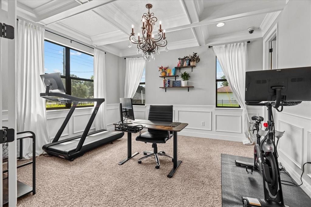 Chandelier, Fitness Equipment, Home Office, Interior, Recessed Lighting