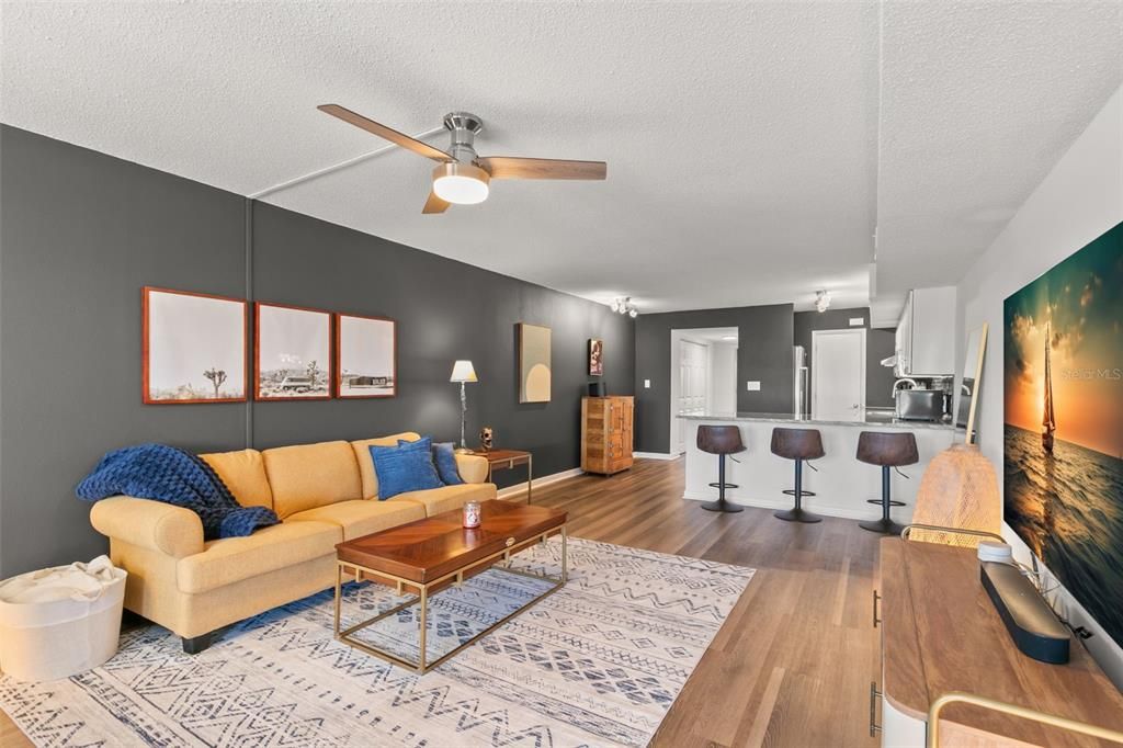 Interior, Kitchen, Living room, Wood Texture Flooring