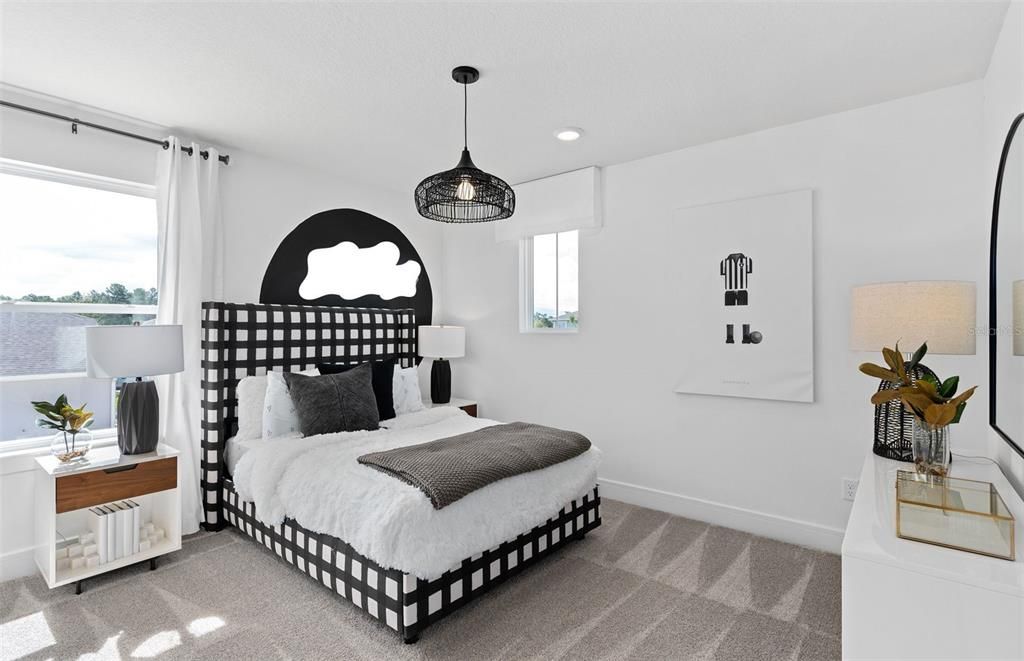 Bedroom, Interior, Pendant Lights, Recessed Lighting