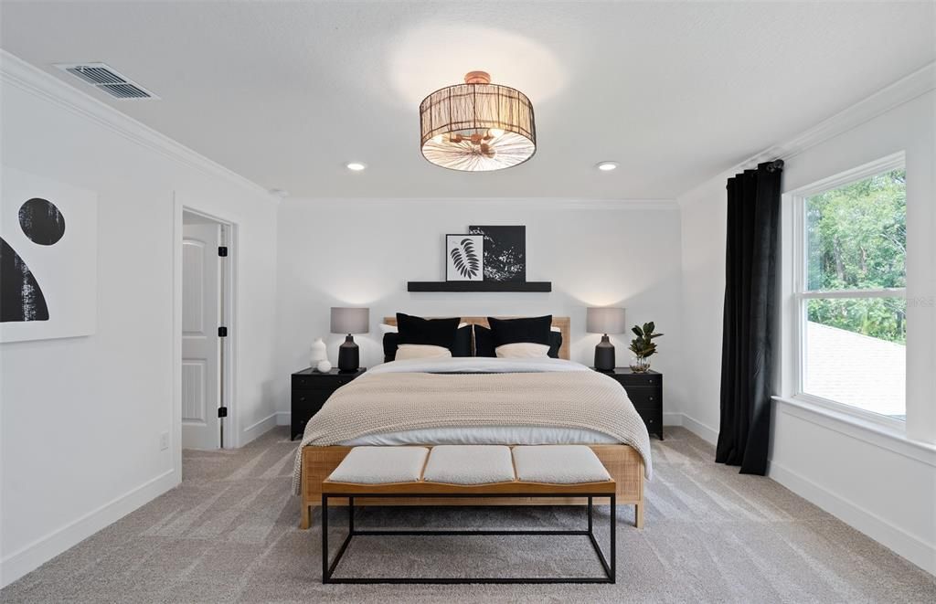 Bedroom, Interior, Recessed Lighting