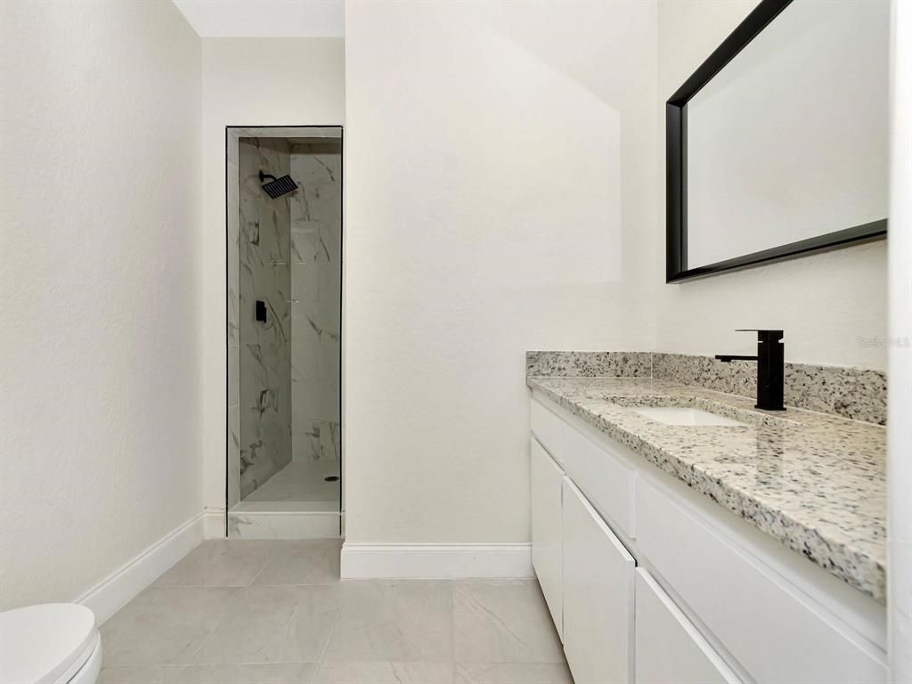 Bathroom, Glass Shower, Interior, Marble Walls