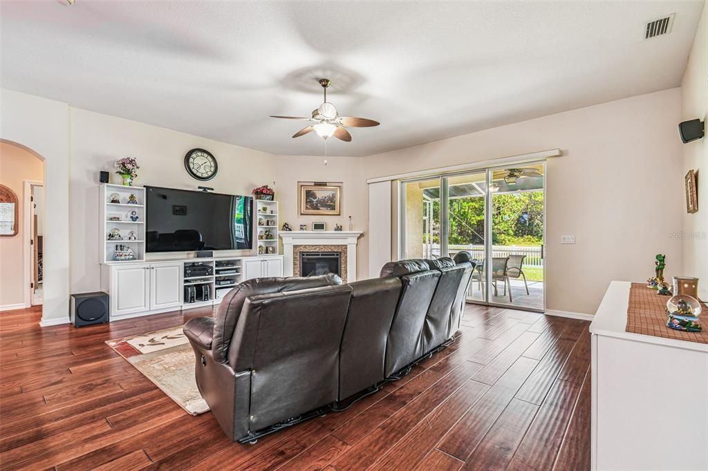 Home Theatre Room, Fireplace, Interior, Living room, Wood Texture Flooring
