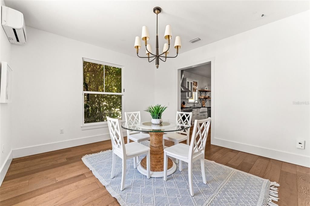 Chandelier, Dining room, Interior, Wood Texture Flooring