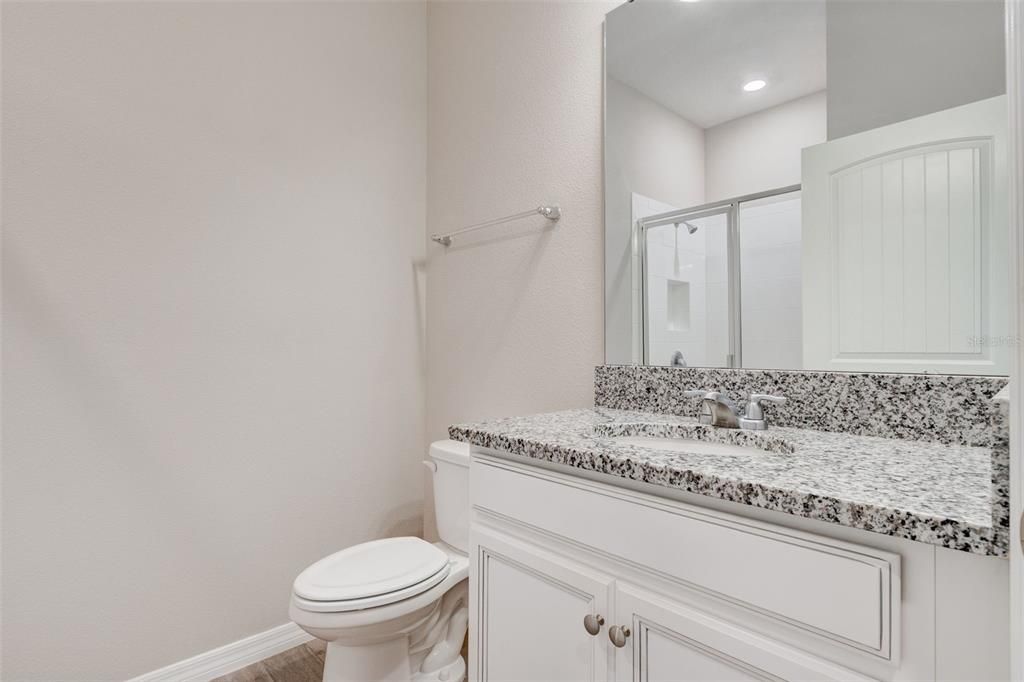 Bathroom, Interior, Recessed Lighting, Wood Texture Flooring