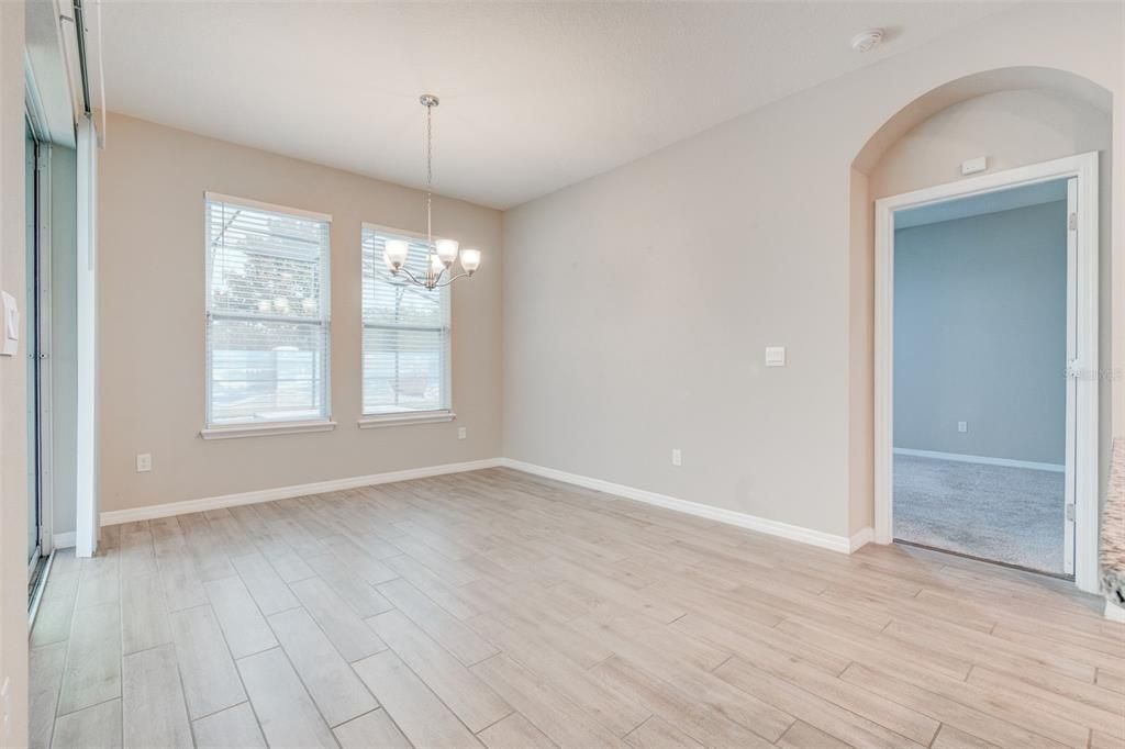 Chandelier, Empty room, Interior, Pendant Lights, Wood Texture Flooring