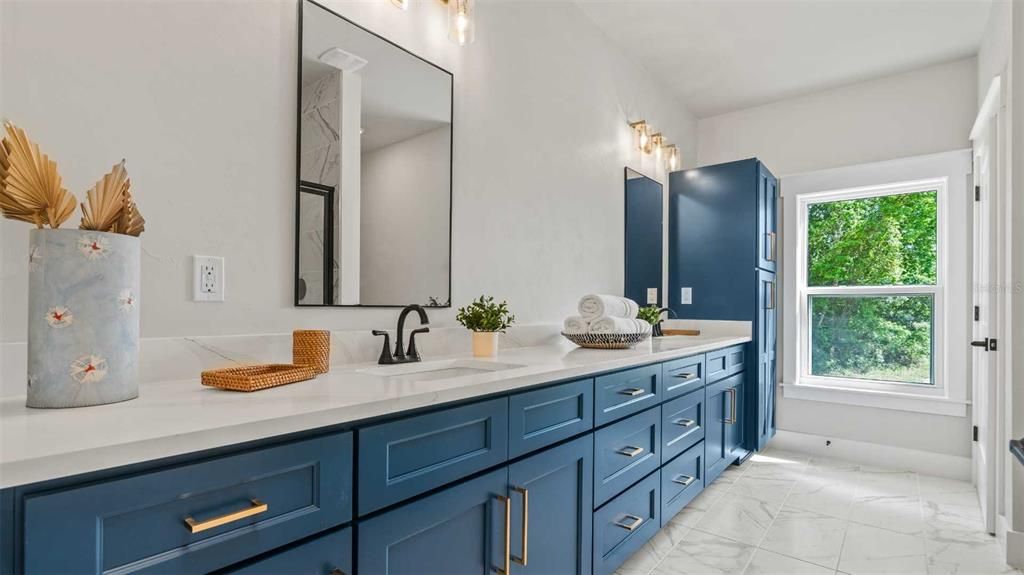 Bathroom, Dual Sink Vanities, Interior, Marble