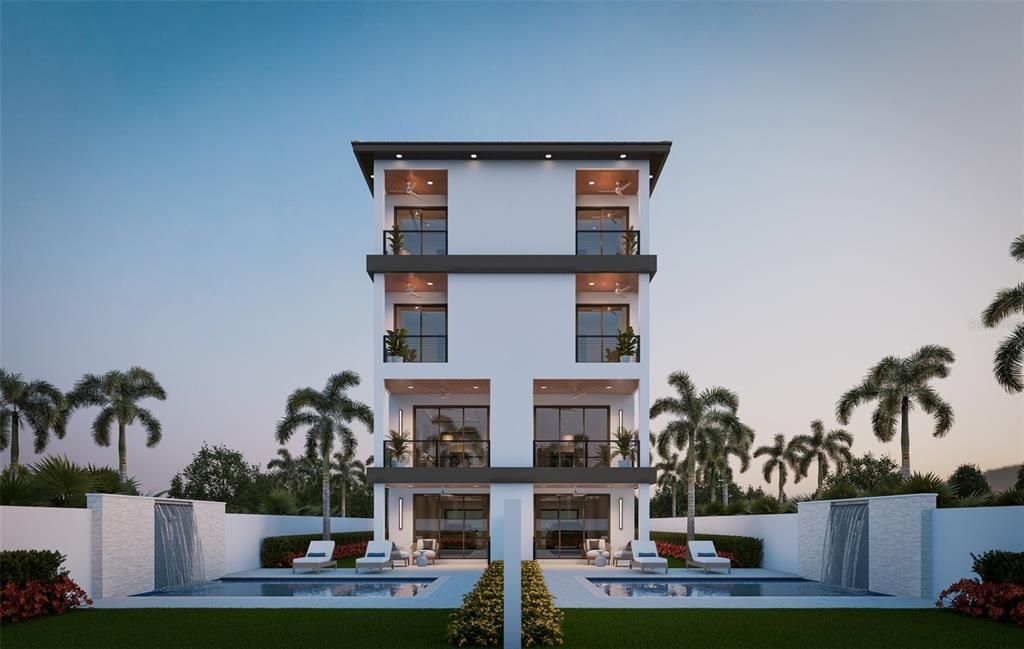 Backyard, Exterior, Facade, Pool, Modern