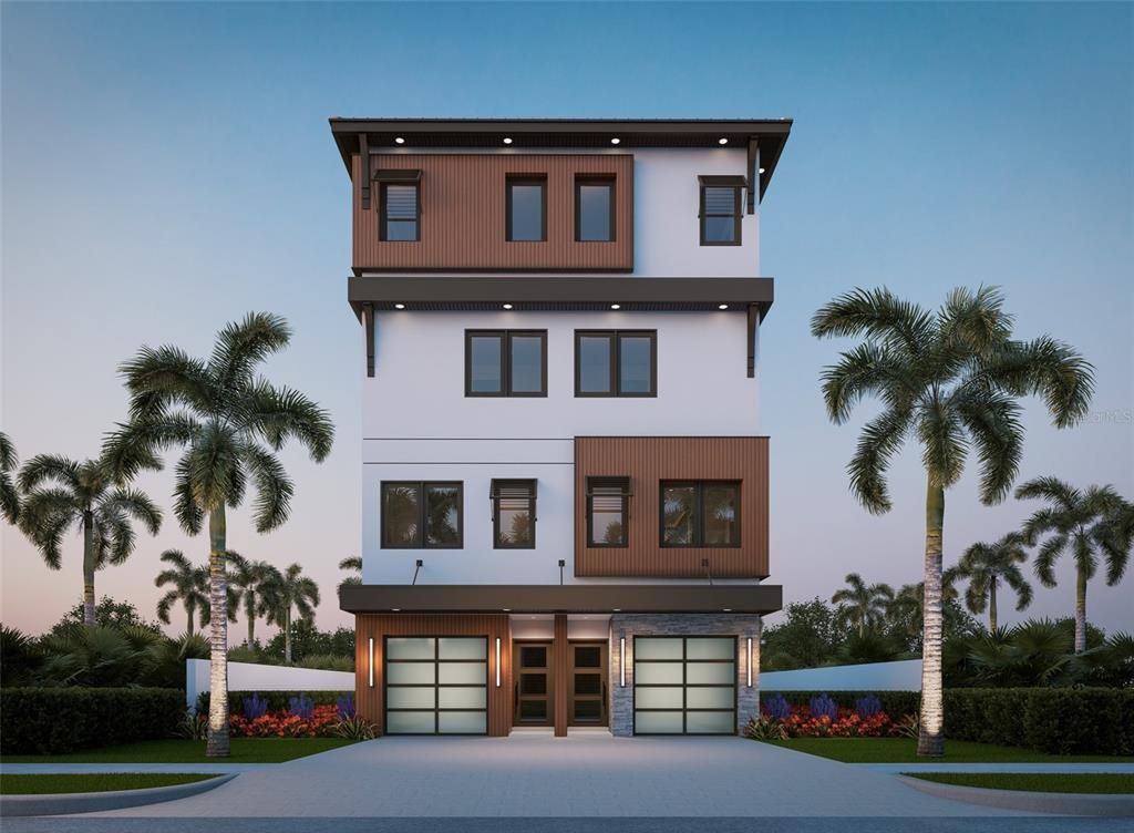 Attached, Exterior, Facade, Modern