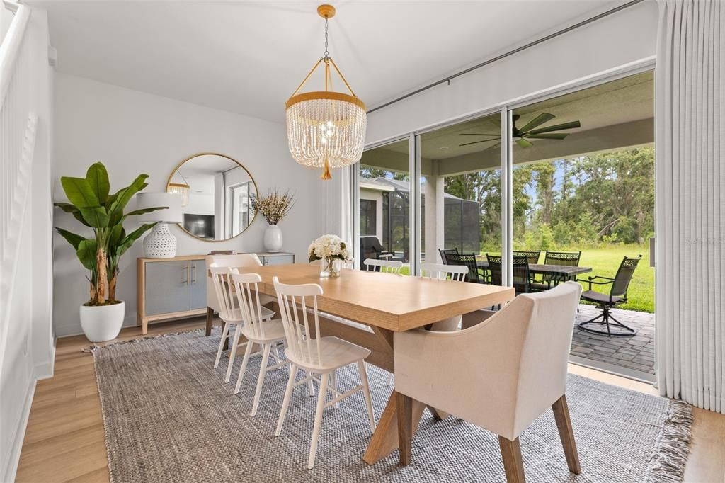 Chandelier, Dining room, Interior, Wood Texture Flooring