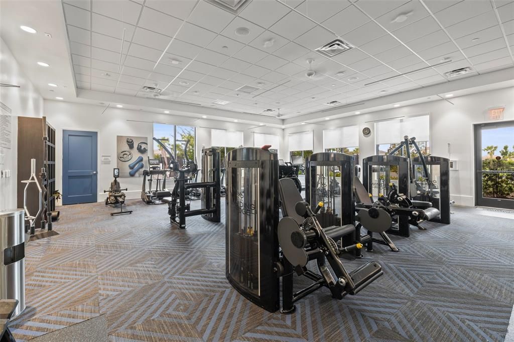 Fitness Equipment, Gym, Interior, Recessed Lighting