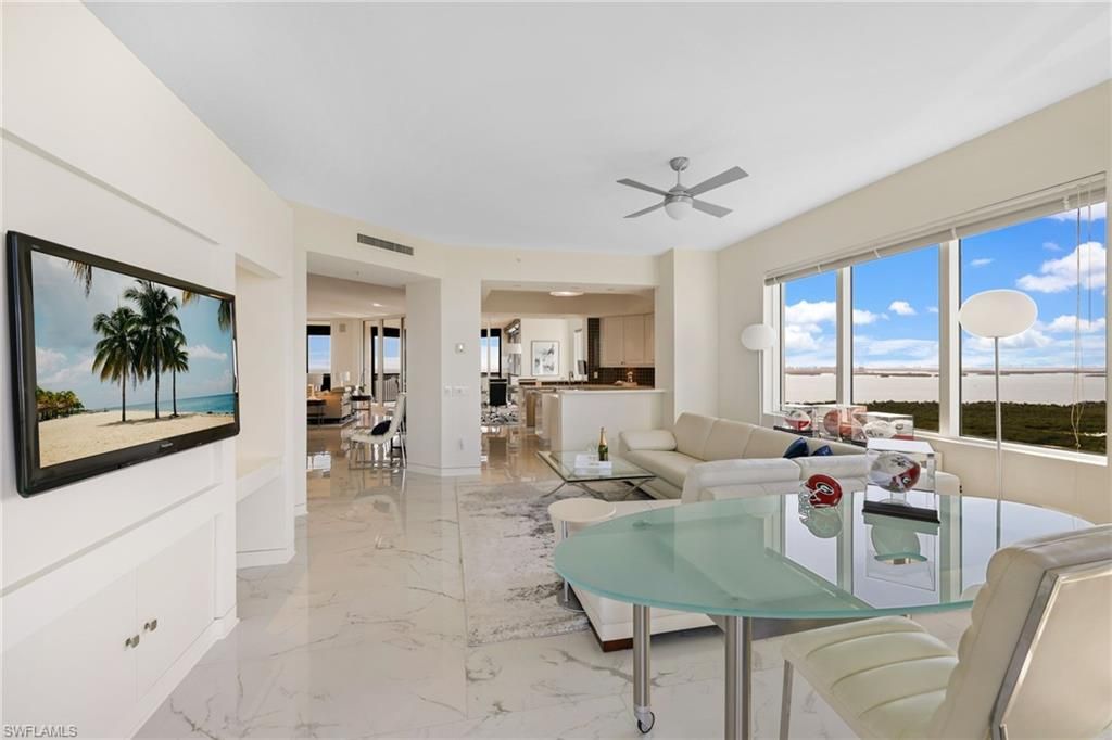 Interior, Kitchen, Living room, Marble, Recessed Lighting, Water