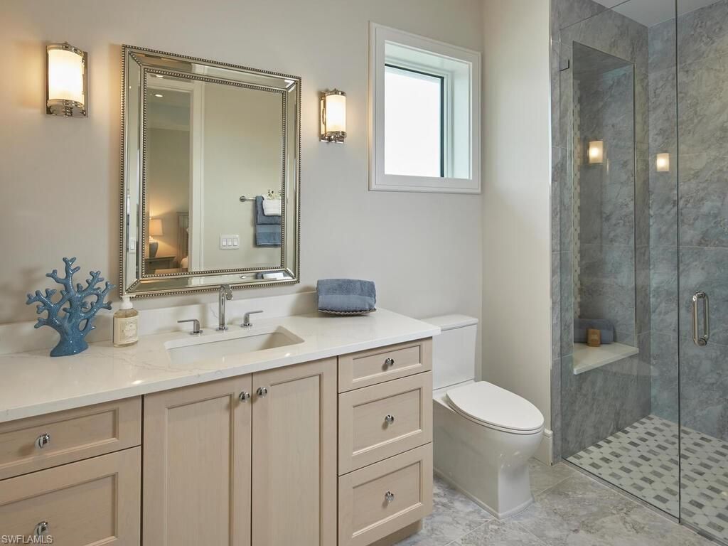 Bathroom, Glass Shower, Interior, Marble