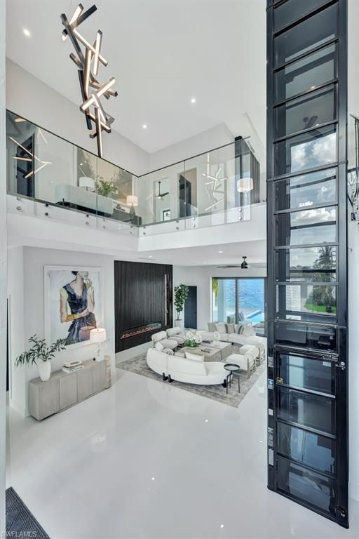 Fireplace, Interior, Living room, Pendant Lights, Recessed Lighting