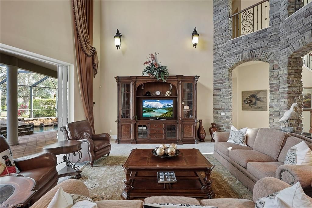 Interior, Living room, Stone Walls
