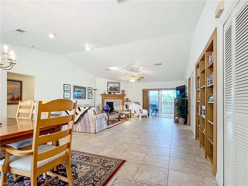 Dining room, Fireplace, Interior, Living room, Recessed Lighting