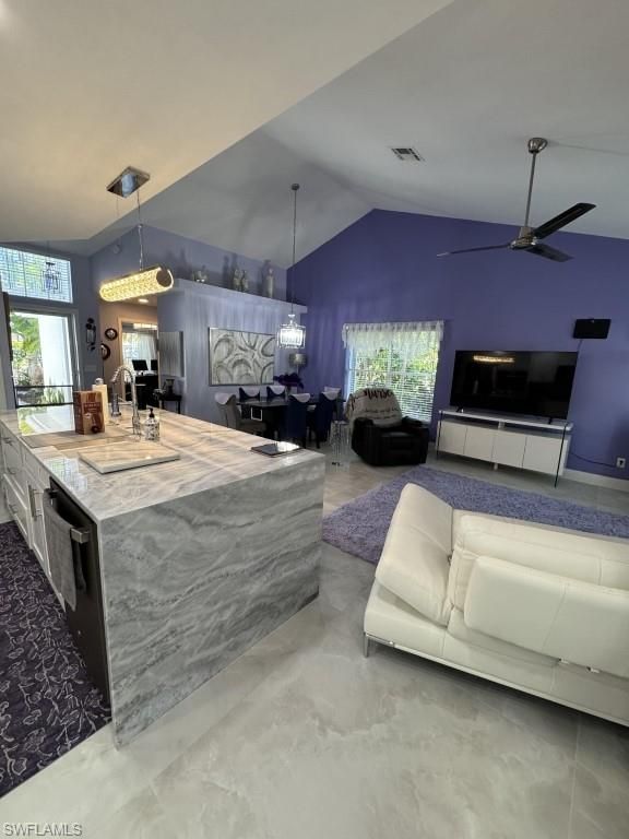 Interior, Kitchen, Living room, Pendant Lights