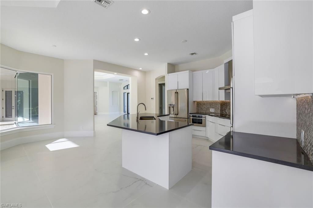 Interior, Kitchen, Marble, Recessed Lighting, Stainless Steel Appliances