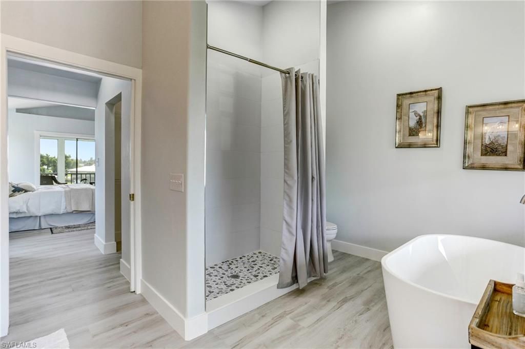 Bathroom, Bedroom, Free Standing Baths, Interior, Wood Texture Flooring