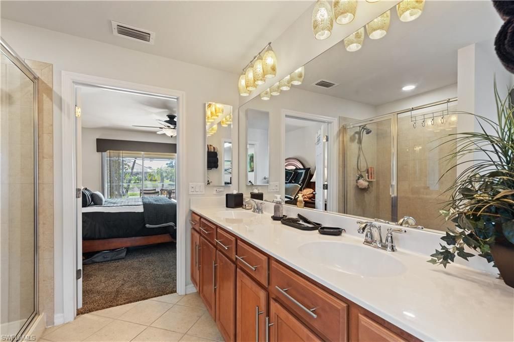 Bathroom, Bedroom, Dual Sink Vanities, Glass Shower, Interior, Recessed Lighting