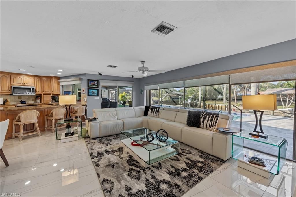 Interior, Kitchen, Living room, Marble, Recessed Lighting