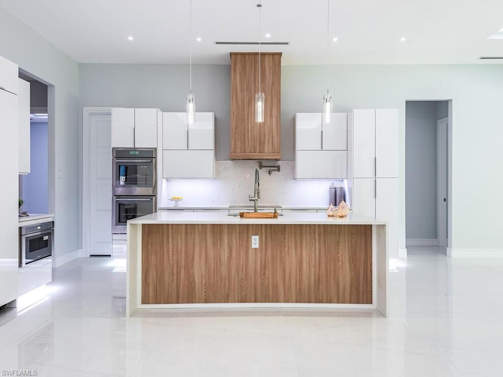 Interior, Kitchen, Pendant Lights, Recessed Lighting, Stainless Steel Appliances