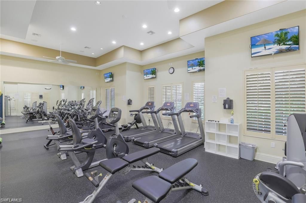 Fitness Equipment, Gym, Interior, Recessed Lighting