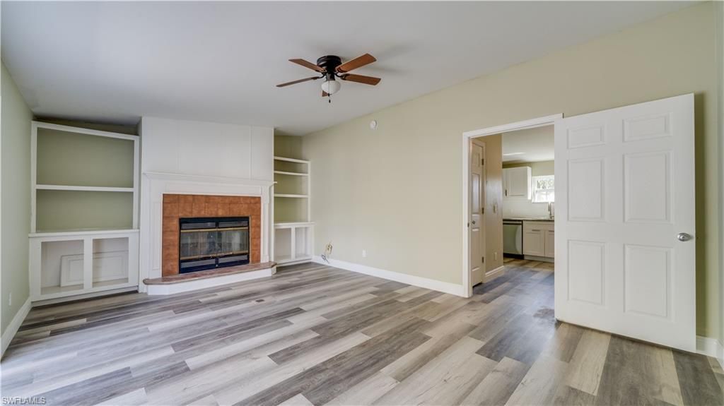 Empty room, Fireplace, Interior, Wood Texture Flooring