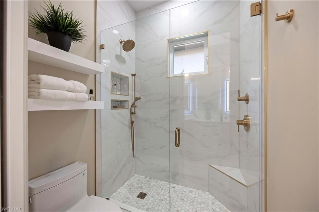 Bathroom, Glass Shower, Interior, Marble Walls
