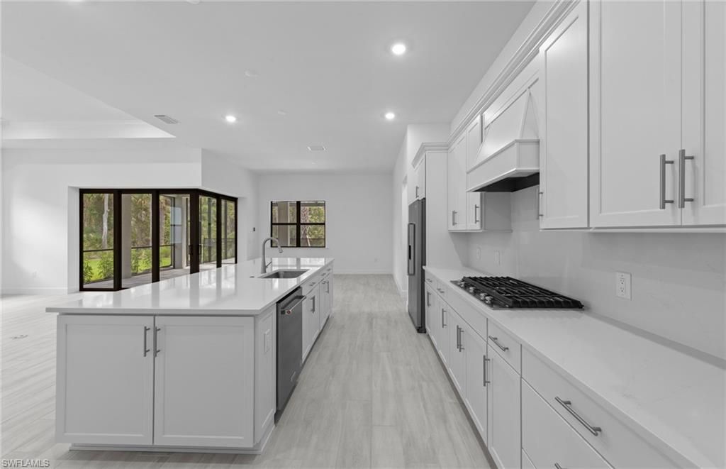 Interior, Kitchen, Recessed Lighting, Wood Texture Flooring
