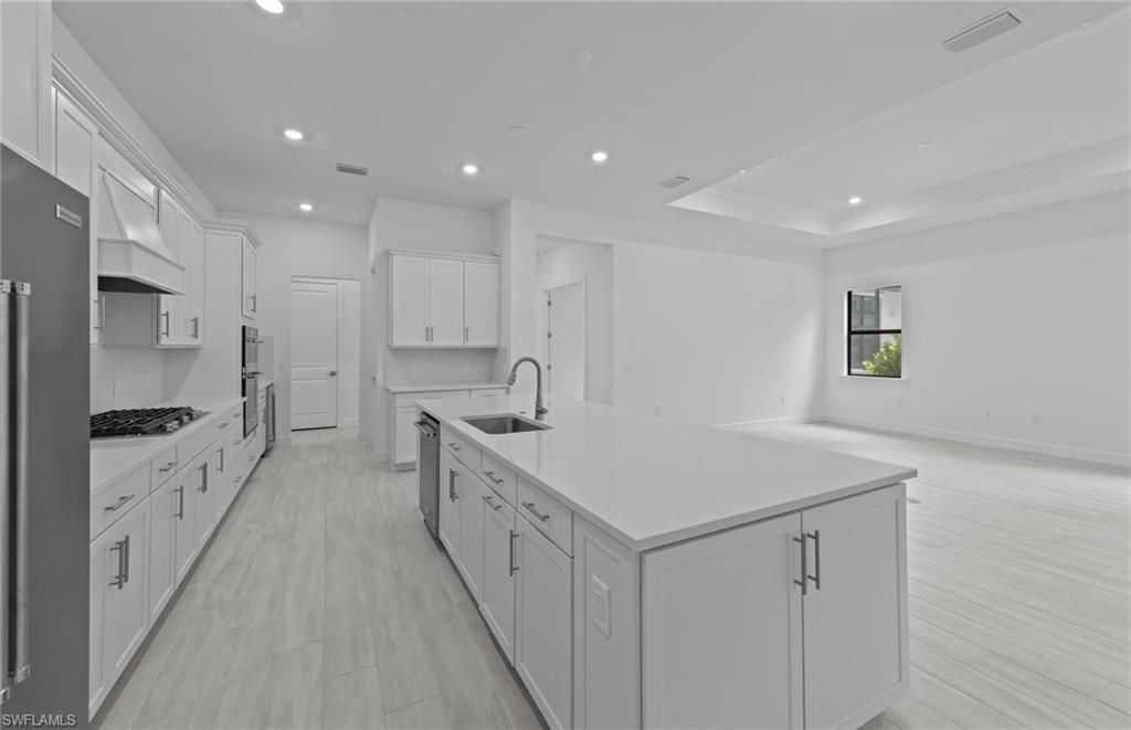 Interior, Kitchen, Recessed Lighting, Wood Texture Flooring
