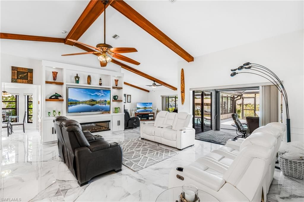 Interior, Living room, Marble, Wooden Beams