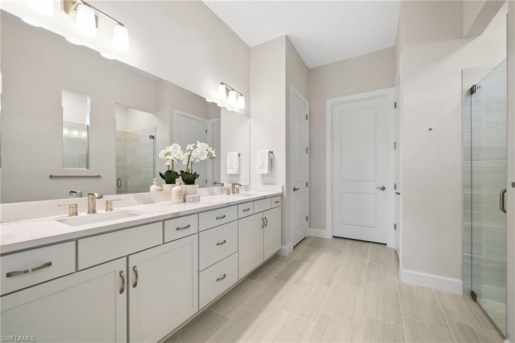 Bathroom, Dual Sink Vanities, Glass Shower, Interior