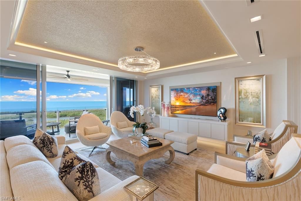 Chandelier, Interior, Living room, Recessed Lighting, Water, Wood Texture Flooring