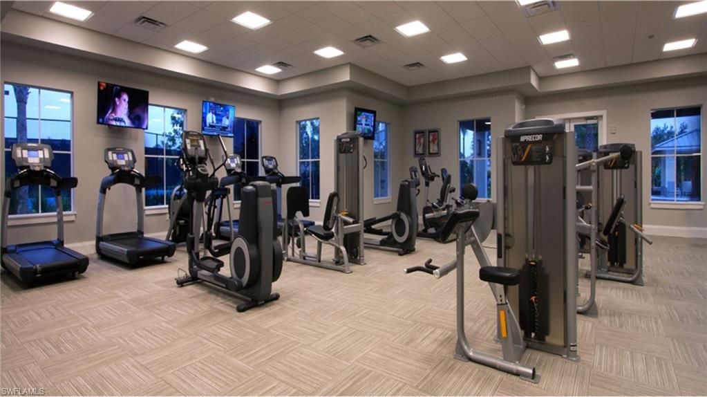 Fitness Equipment, Gym, Interior, Recessed Lighting