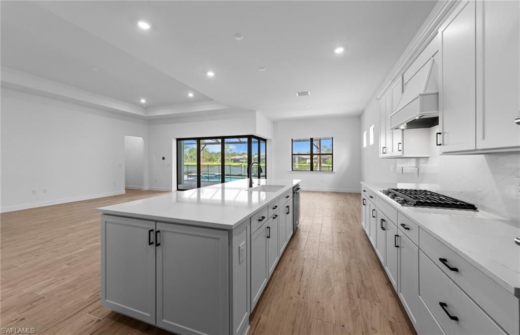 Interior, Kitchen, Recessed Lighting, Wood Texture Flooring