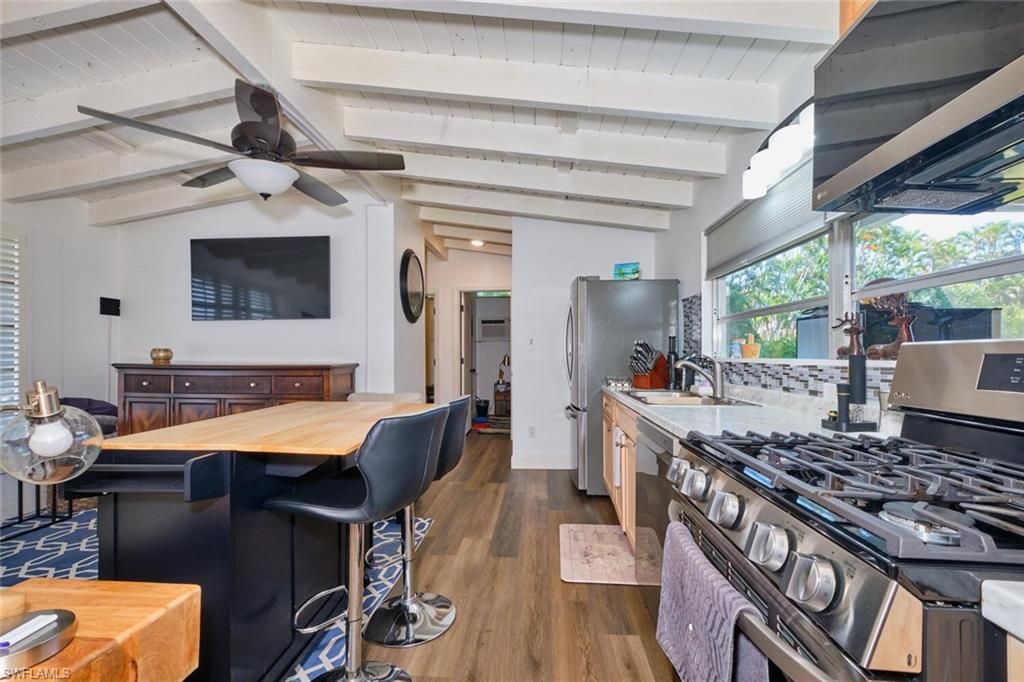 Interior, Kitchen, Stainless Steel Appliances, Wood Texture Flooring