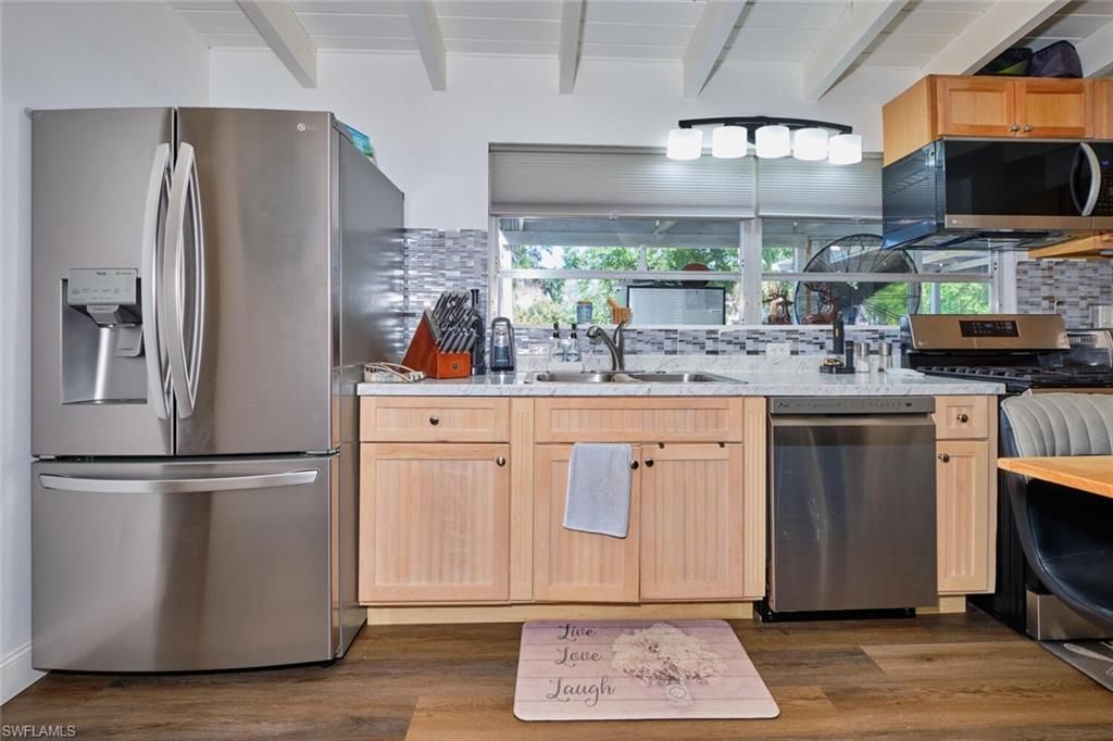 Interior, Kitchen, Stainless Steel Appliances, Wood Texture Flooring