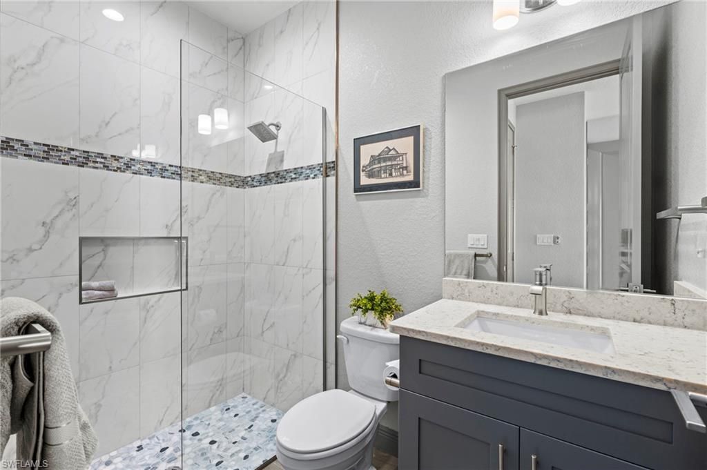 Bathroom, Glass Shower, Interior, Marble Walls
